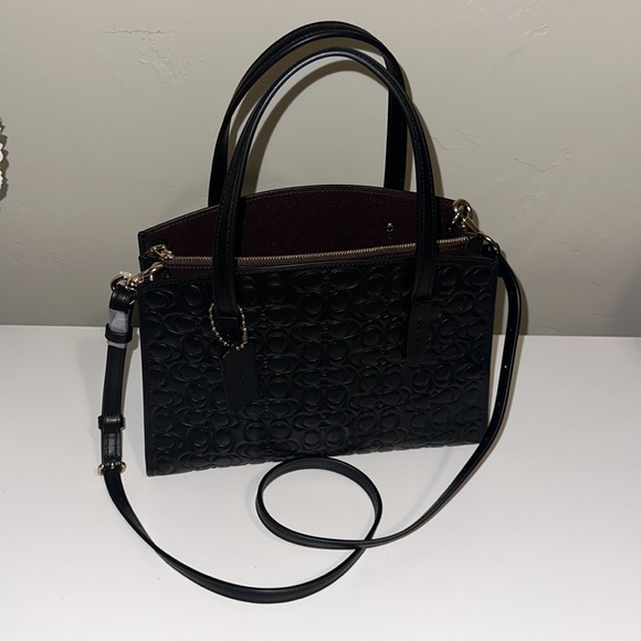 Coach Charlie Carryall in Signature Black Leather NWT - Picture 7 of 11